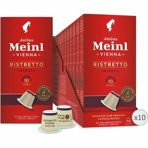 Set 10 x Capsule cafea Julius Meinl Ristretto Intenso, compatibile Nespresso, 100% biodegradabile, 100 capsule, 560g imagine