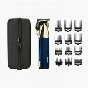 Aparat de tuns parul Super-X Metal BaByliss E992E , 12 Accesorii, 3 ore, 1, 5-25mm , 10 pozitii, Otel Japonez, Husa, Auriu-Albastru Marin imagine