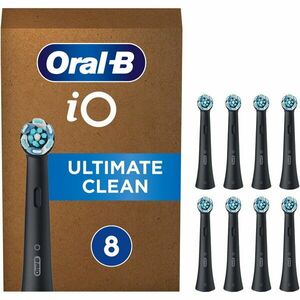 Rezerve periuta de dinti electrica Oral-B iO Ultimate Clean, compatibile doar cu seria iO, 8 buc, Negru imagine