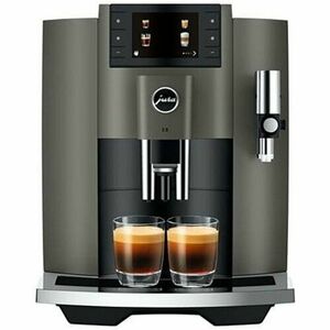 Espressor automat Jura E8 Piano Dark Inox, 1450W, 15 bar, 17 bauturi, sistem spumare lapte, rezervor apa 1.9l, recipient cafea 280g, argintiu imagine