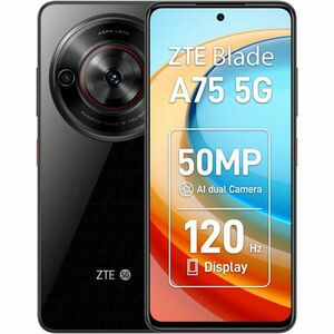 Telefon Mobil ZTE Blade A75 5G, Procesor Unisoc T760 Octa-Core, IPS LCD Capacitive touchscreen 6.6, 4GB RAM, 128GB Flash, Camera Duala 50+2MP, 5G, Wi-Fi, Dual Sim, Android (Negru) imagine