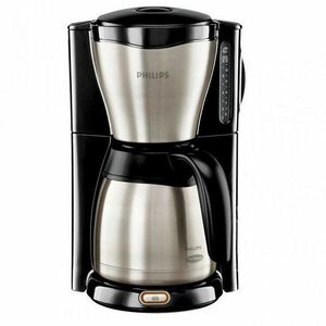 Cafetiera Philips Café Gaia HD7546/20, 1000W, Sistem Anti-picurare, Vas termorezistent din otel inoxidabil, 1.2 l, 2-15 cesti, Negru/Metalic imagine