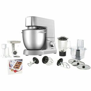 Robot de bucatarie Tefal Masterchef Grande QB813D38, 1500 W, 8 viteze, Bol 6.7 l, 6 accesorii, Argintiu imagine