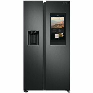 Side by Side Samsung RS6HA8891B1/EF, 614 l, Family Hub, SmartThings, Full No Frost, Twin Cooling Plus, Conversie Smart 5 in 1, WiFi, Dozator de apa/gheata, Metal Cooling, Compresor Digital Inverter, Clasa E, H 178 cm, Dark Inox imagine