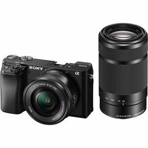 Aparat foto Mirrorless Sony Alpha A6100, 24.2MP, Negru + Obiectiv 16-50mm + Obiectiv 55-210mm imagine