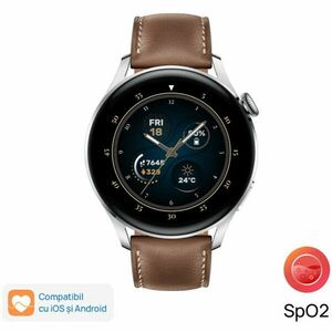 Ceas smartwatch Huawei Watch 3, 46 mm, Classic, Brown Leather imagine