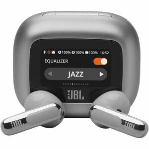 Casti In-Ear JBL Live Flex 3, Bluetooth 5.3, Hi-Res, Smart Case, True Adaptive NC, Autonomie 50H, Multi-point, IP54, Argintiu imagine