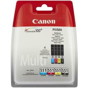 Pachet Canon cerneala MultiPack CLI-551MULTI (Negru+Cyan+Magenta+Galben) imagine