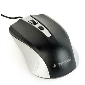 Mouse Gembird MUS-4B-01, Optic, 1200 DPI (Negru/Argintiu) imagine