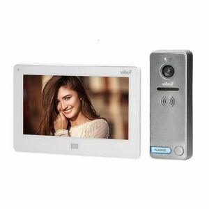 Videointerfon pentru o familie Vibell FELIS MEMO ORNO OR-VID-EX-1060/W, color, monitor plat LCD 7inch, control automat al portilor, functie intercom, 7 sonerii, IP65, alb/gri imagine