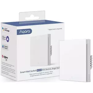 Intrerupator inteligent Aqara Smart Wall Switch H1 (No Neutral– fara Nul, Single rocker) imagine