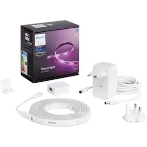 Banda LED RGBW inteligenta Philips Hue Lightstrip Plus V4, ZigBee Light Link, Bluetooth, 20W, 1600 lm, lumina ambianta alba si color, 2 m imagine