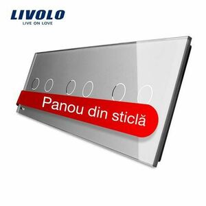 Panou intrerupator dublu+dublu+dublu cu touch Livolo din sticla imagine