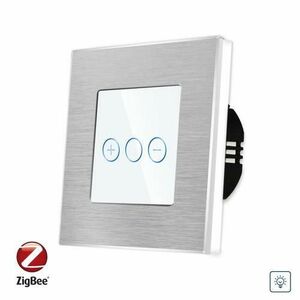 Intrerupator Simplu cu Variator cu Touch din Sticla si Rama de Aluminiu LUXION, protocol Zigbee imagine