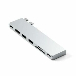 Hub Usb Satechi PRO hub slim pentru Macbook, 2 x USB A/ C, 4K HDMI, SD/Micro SD, (Argintiu) imagine