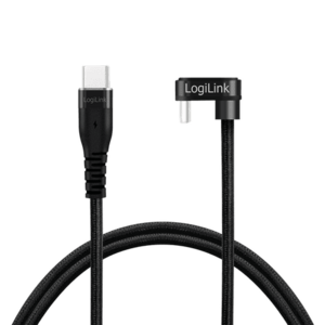 Cablu alimentare si date LOGILINK, USB 2.0, USB Type-C (T) la USB Type-C (T) la 180 grade, 2m, Negru imagine