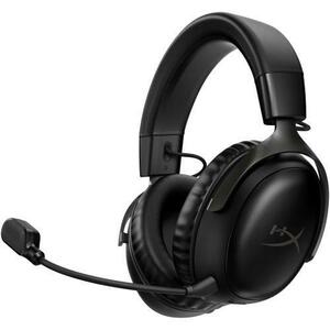 Casti Gaming Wireless HyperX Cloud III, DTS Headphone: X Spatial Audio, 2.4GHz, spuma cu memorie, microfon 10mm metal mesh si noise cancelling, PC/PS5/PS4/Switch (Negru) imagine