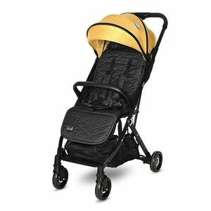 Carucior pentru nou-nascut Lorelli, Myla, tip troller, pliabil, acoperitoare picioare, spatar si copertina reglabile, cos accesorii, bara de protectie detasabila, centura de siguranta cu prindere in 5 puncte, Lemon Curry imagine