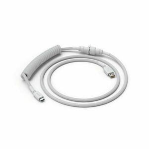 Cablu pentru tastatura mecanica Glorious Coiled Cable USB-A - USB-C, Ghost White imagine