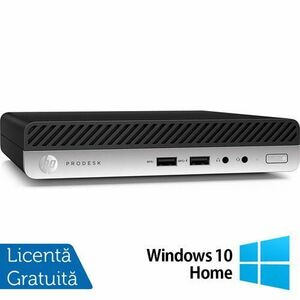 Calculator Sistem PC Refurbished HP ProDesk 400 G5 Mini PC, Intel Core i5-8500T 2.10 - 3.50GHz, 8GB DDR4, 256GB SSD + Windows 10 Home imagine