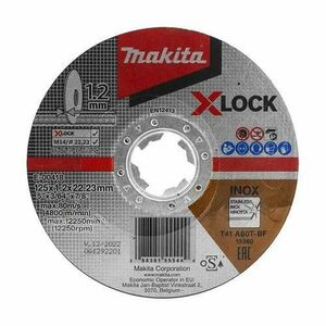 Disc de taiere pentru inox, Makita, 125/22.23/1.2 mm, X-LOCK A60T, 125 mm imagine