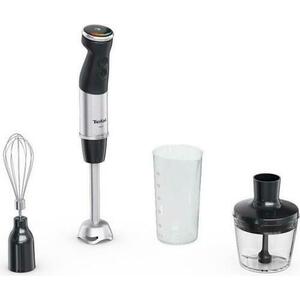 Blender de mana Tefal HB673830, 1000 W, 20 Viteze + Turbo, Vas 0.8 l, Tocator 0.5 l (Negru/Argintiu) imagine