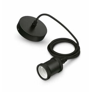Pendul Philips Modern Black, E27, max. 40W, textil/Metal, IP20, Ø169mm, cablu 2m imagine