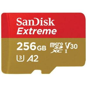 Card de memorie SanDisk Extreme SDSQXAV-256G-GN6GN, MicroSDXC, 256 GB, UHS-I U3, Clasa 10, V30 imagine