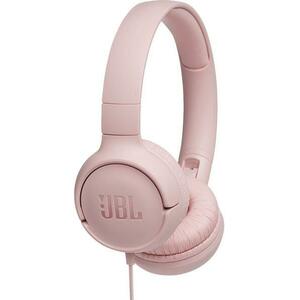 Casti Stereo JBL T500, Microfon, Pure Bass Sound (Roz) imagine