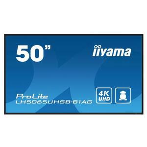 Ecran Profesional Iiyama 49.5inch LH5065UHSB-B1AG, UHD (3840 x 2160), HDMI, DisplayPort, Boxe (Negru) imagine