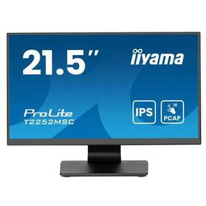 Monitor Iiyama IPS LED 21.5inch T2252MSC-B2AG, HDMI, DipslayPort, Touchscreen, Boxe (Negru) imagine