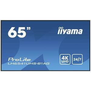 Ecran Profesional Iiyama 64.5inch LH6541UHS-B1AG, UHD (3840 x 2160), HDMI, Boxe, 6.5 ms (Negru) imagine