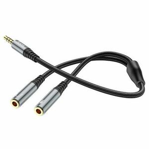 Adaptor Audio 3.5mm - 2 x 3.5mm HOCO UPA21-2, 0.25m, Negru imagine