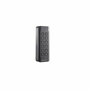 Cititor card cu tastatura Hikvision, DS-K1802MK; citeste carduri MIFARE; frecventa operare: 13.56MHz; indicator LED de stare si alimentare; Processor: 32-bit; Reading Range: <50mm (<1.97); Supports Wiegand (W27/W35) protocol, Dust-proof, IP 65 imagine