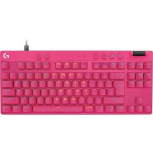 Tastatura Gaming Mecanica Logitech G PRO X TKL Rapid Pink Magnetic Analog Switch, USB, iluminare RGB (Roz) imagine