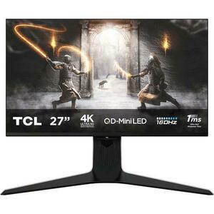 Monitor Gaming QD Mini-LED TCL 27R83U, 27inch, UHD (3840x2160), 160Hz, 1ms, AMD FreeSync™ Premium, NVIDIA G-Sync™, HDR 1600, Ambient light, Boxe, USB Type-C , Hub USB, 2x HDMI, Display Port, Jack, Pivot (Negru/Alb) imagine