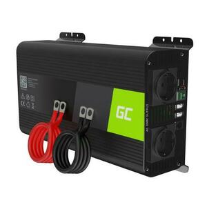 Invertor de tensiune PRO 1000W/2000W 12V la 230V Volt USB DC AC Unda sinusoidala pura Green Cell imagine