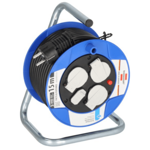 Rola prelungitor Brennenstuhl Garant Kompakt, 3 prize, USB, 15 m (Albastru) imagine