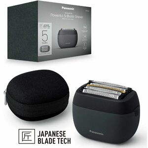 Aparat de ras compact Panasonic Seria 900 ES-PV3B-K803, 5 lame, Japanese blade technlogy, motor liniar ultra-rapid, 50min autonomie Li-Ion, Wet & Dry, incarcare USB type-C, Husa transport, negru imagine