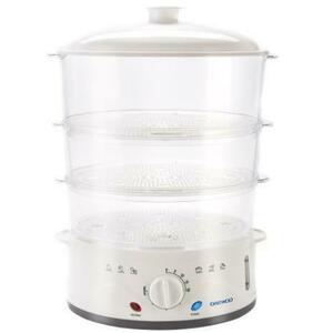 Aparat de gatit cu aburi Daewoo DFS900W, 900 W, 3 cosuri de gatit, 8.5 l, inel pentru abur rapid, timer 60 min, indicator nivel apa, design ergonomic (Alb) imagine