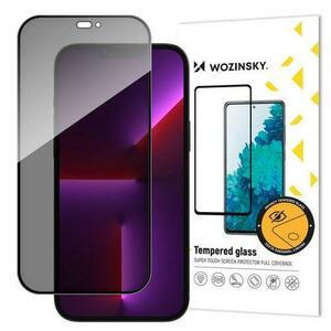 Folie de protectie WZK Privacy glass cu filtru Anti Spy pentru iPhone 15 Plus, Negru imagine