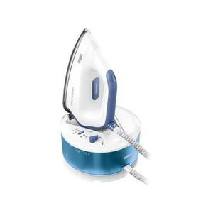 Statie de calcat Braun CareStyle Compact IS2143BL, 2400W, 6 bari, abur variabil 125g/min, jet de abur 420g/min, rezervor 1.5L, talpa EloxalPlus (Alb/Albastru) imagine
