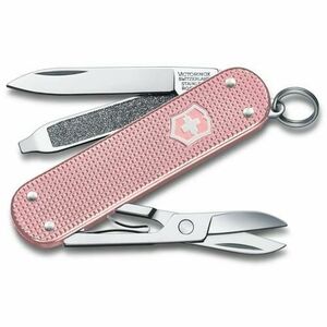 Briceag multifunctional Victorinox Classic SD Alox, 5 functii, Foarfece, Pila de unghii, Surubelnita (Roz) imagine