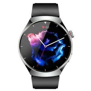 Smartwatch iSEN BK03, Ecran HD 1.39inch, Apel Bluetooth, ECG, glucoza din sange, oxigen din sange, tensiune arteriala, puls, temperatura corporala, redare muzica, 270 mAh, Bratara TPU (Argintiu) imagine