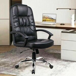 Scaun ergonomic directorial, inaltime reglabila 108-118 cm, rotativ, maxim 150 kg, negru imagine