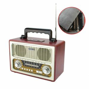 Radio portabil retro, bluetooth, 6W, MP3, USB, SD, 3 benzi AM FM SW, Sal, RESIGILAT imagine