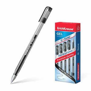 Pix cu gel Erichkrause G-Tone, cerneala tip gel, grosime scriere 0, 4 mm, negru imagine