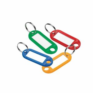 Breloc pentru chei, inel metalic, eticheta, set 12 bucati, multicolor imagine