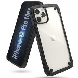 Protectie Spate Ringke FUSION X 8809758101050 pentru Apple iPhone 12 Pro Max (Transparent/Negru) imagine