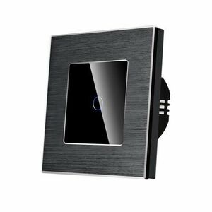 Intrerupator Simplu cu Touch din Sticla si Rama de Aluminiu LUXION, RF433 imagine